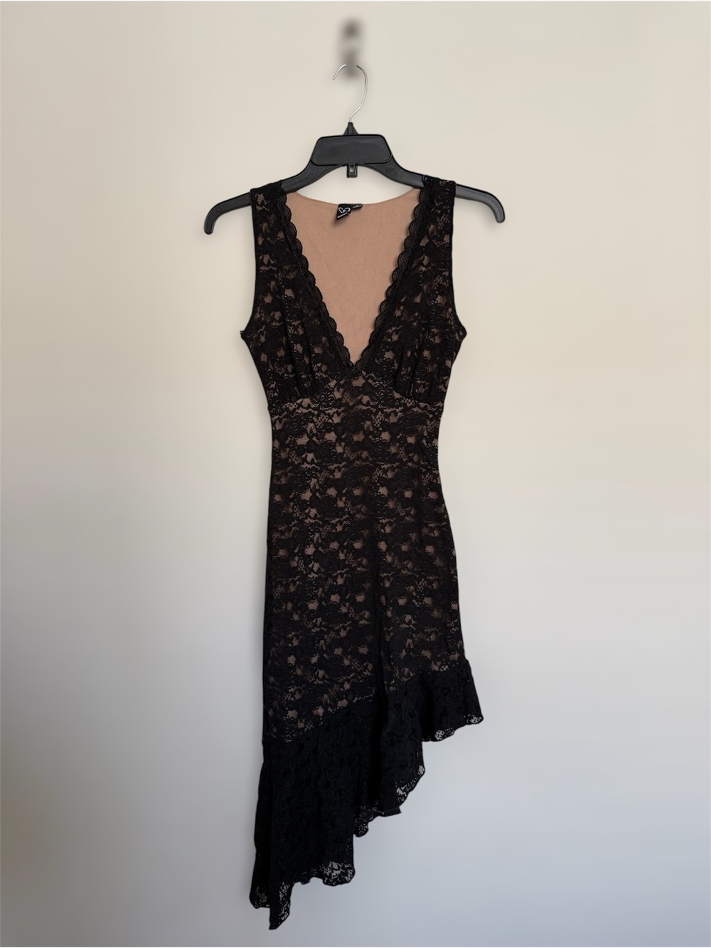 Windsor Black Lace Overlay Midi Cocktail Babydoll Dress Whimsigoth Witchy Fairy